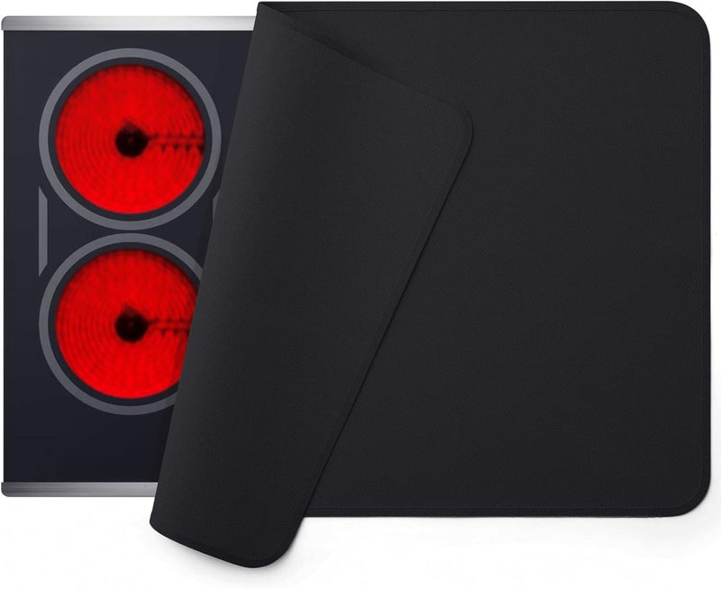 FLASLD Fireproof and Waterproof Stove Top Covers, 21×32 inch Electric Stove Cover Mat, Glass Top Stove Cover - Ceramic Glass Cooktop Protector - Flat Top Oven Cover, Black Without Logo - Image 1
